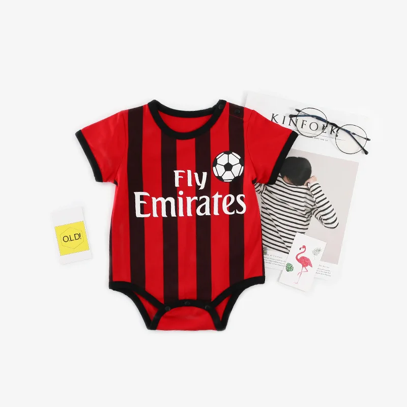 

Baby Romper 2020 Children Jumpsuit Baby Boy Girls Clothes Summer Short Sleeve Football Team Romper Sports No. 23 Newborn Clothes