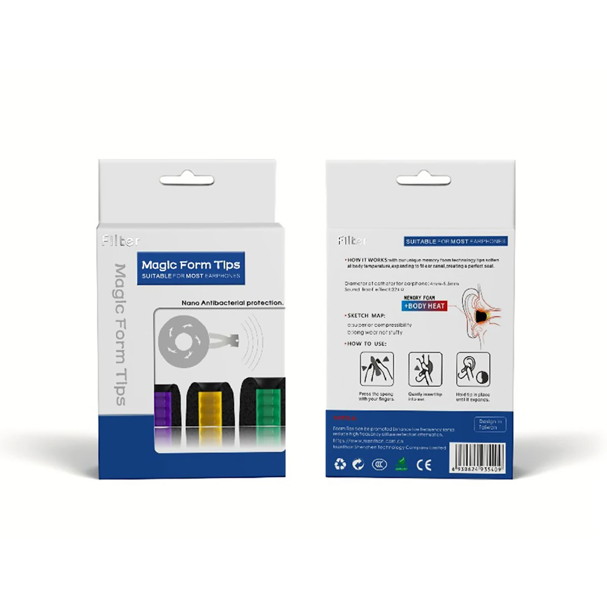 Спиральные амбушюры из пены с эффектом памяти для наушников Sennheiser IE40 Pro Beoplay H5 E8