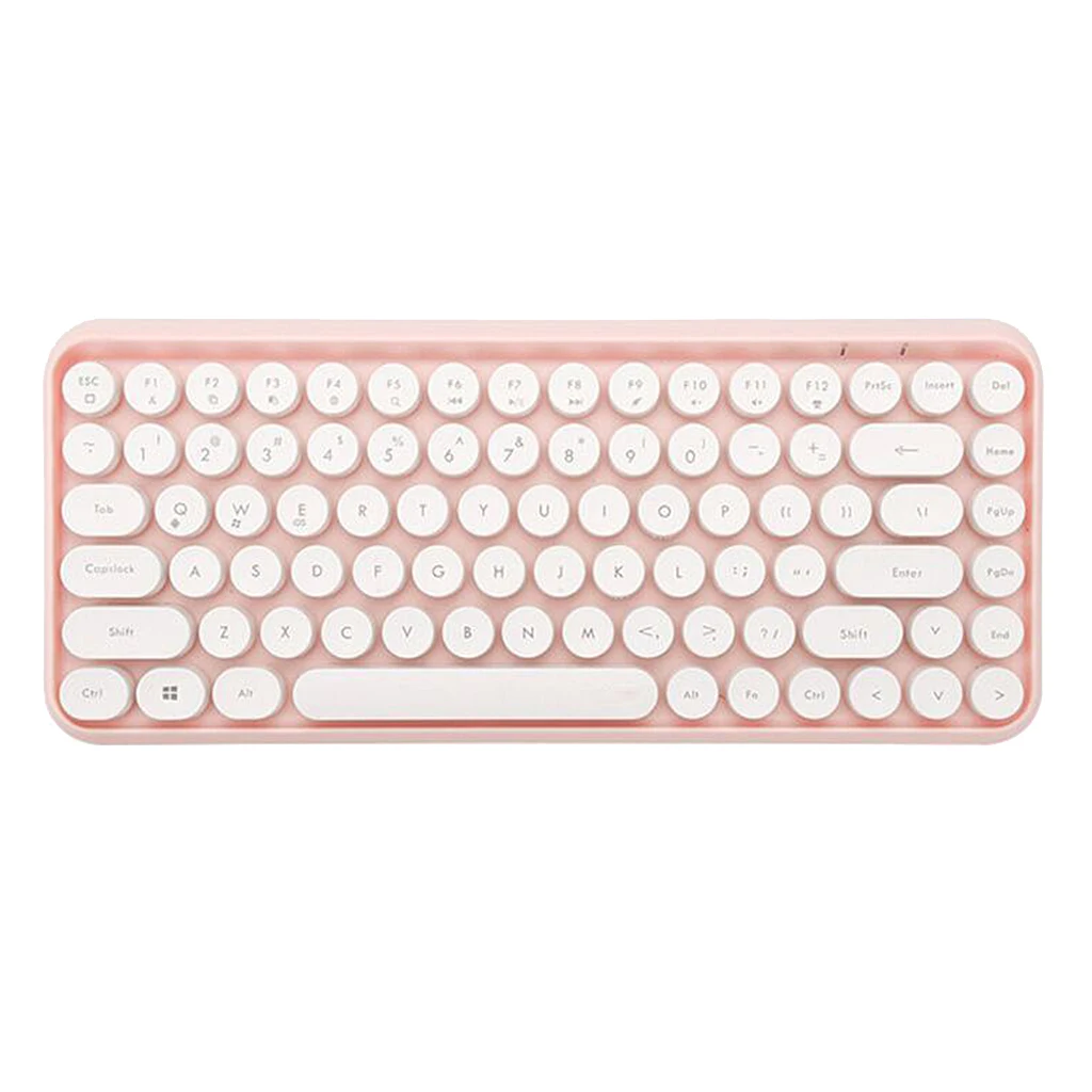 

Ajazz 308i Wireless Bluetooth Keyboard Round Key Cap Gaming Keypad with 84 Keys for Laptop Desktop Tablet