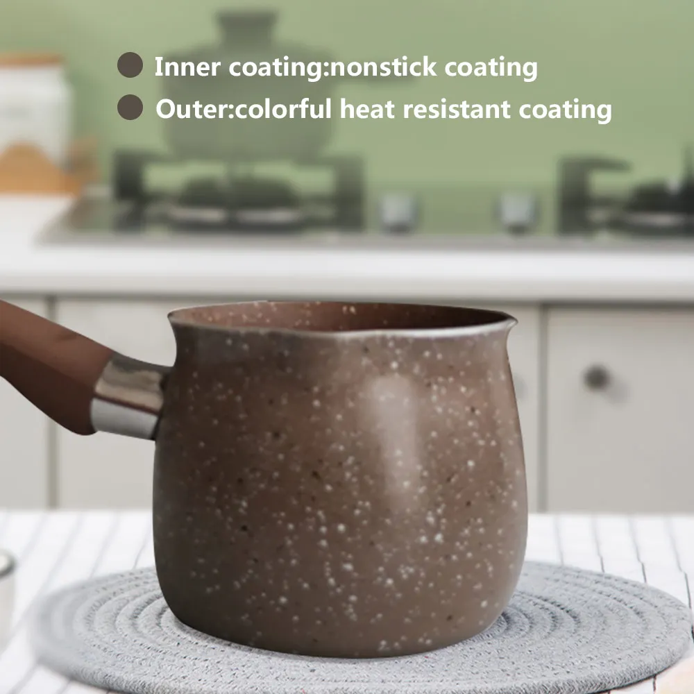 Ковш для молока Enamelware обогреватель кастрюля ковш антипригарный сплав алюминий анти-скальдинг нагревательный горшок с высыпанием