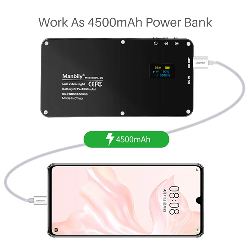 Светодиодный мини светильник Manbily для видеосъемки светодиодный с регулируемой