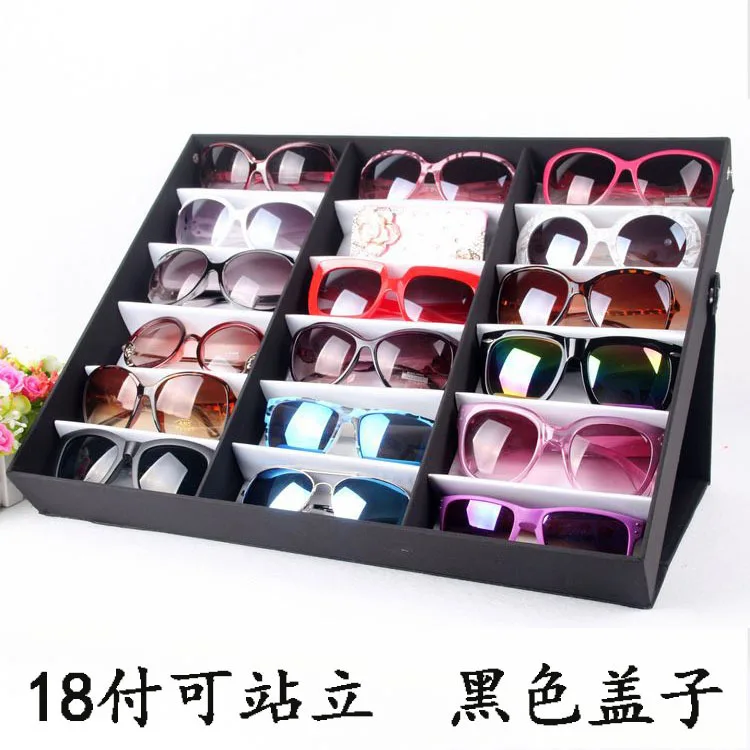 

18 Grids Modern Foldable Eyeglass Storage Box Sunglasses Eye Glasses Storage Case Display Stand Holder Case Wardrobe Organizer