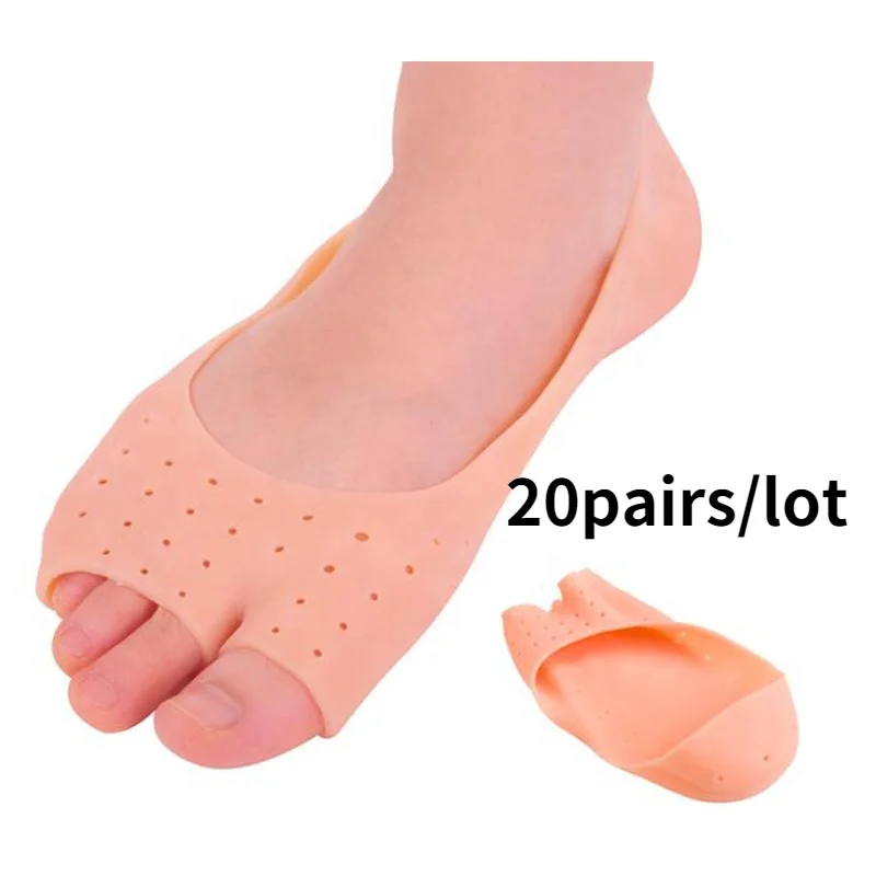 

20Pair Wholesale Gel Moisturize Dead Skin Removal Unisex Hole Foot Care Tool Silicone Protector Socks Crack PreventionToe