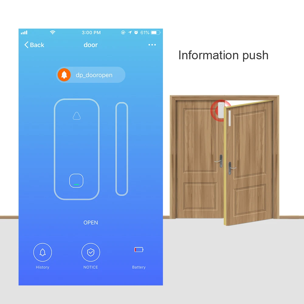 

Tuya Wireless WiFi Door Alarm Window Sensor Detector Smart Home Security Door Magnetic Switch Compatible Alexa Echo Google home