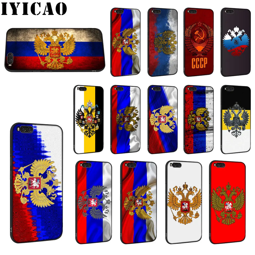 IYICAO герб России флаг Мягкий чехол для Xiaomi mi 9 8 6 A2 Lite A3 9T Pro A1 F1 макс 3 2S CC9E 8SE телефона