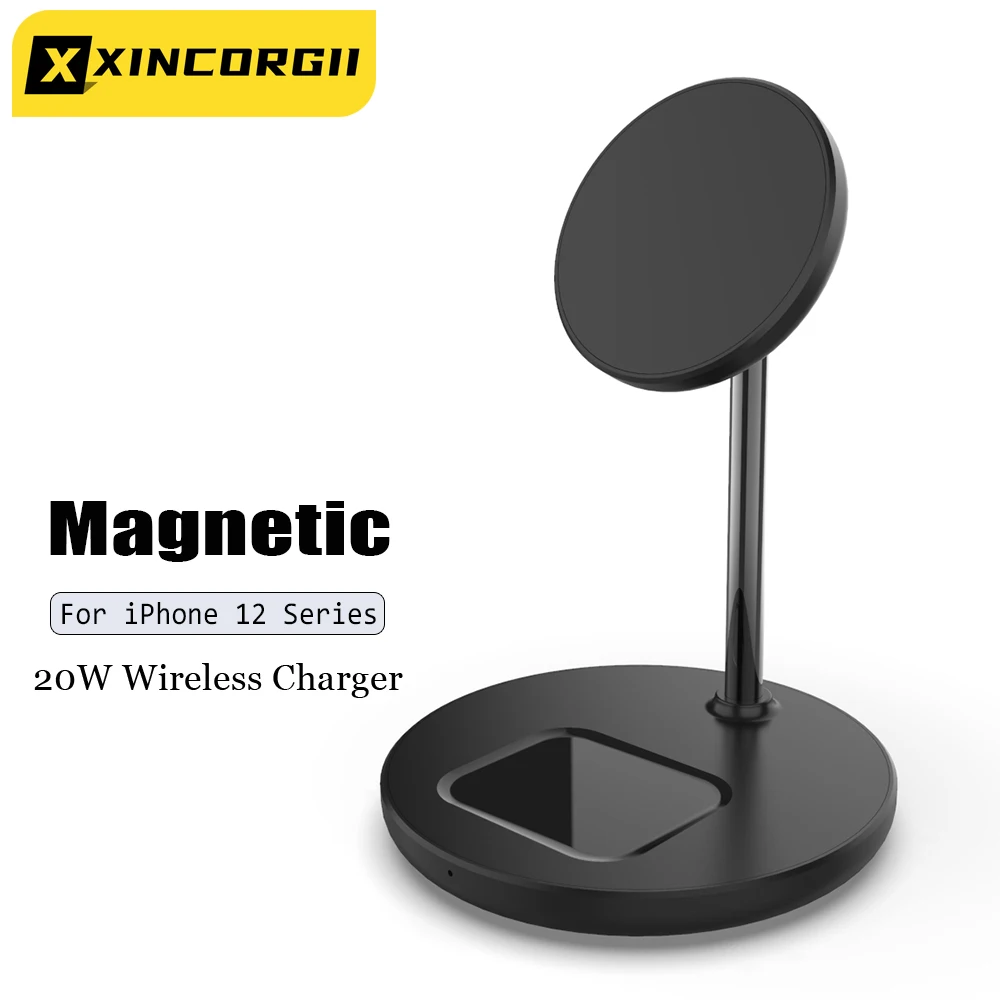 Cargador inal&aacute;mbrico magn&eacute;tico Qi, estaci&oacute;n de carga r&aacute;pida para Iphone 13, 12, 11, XR Pro Max-1