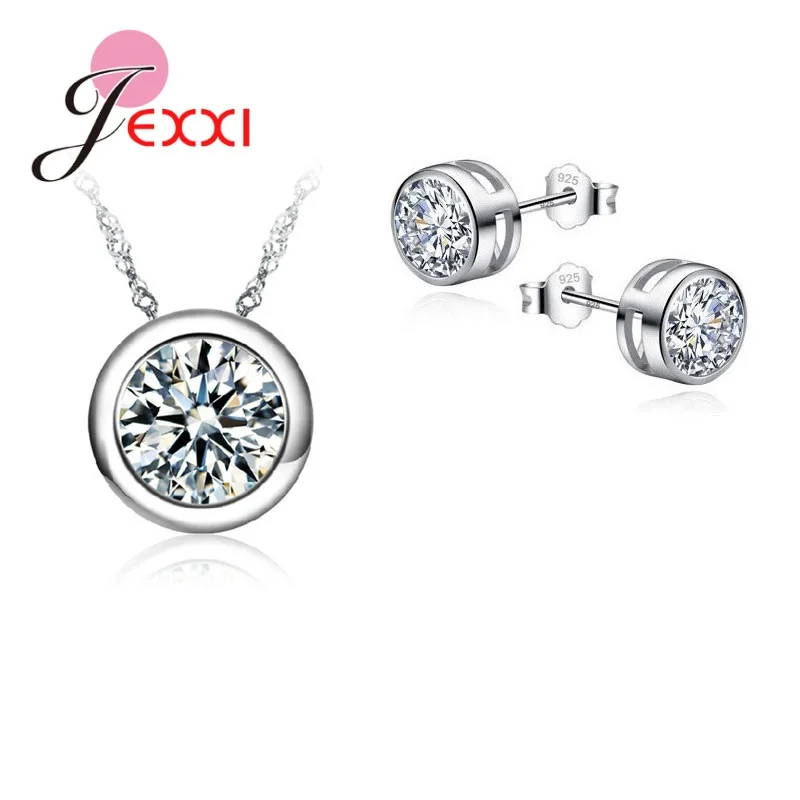 Высококачественные ювелирные наборы для женщин аксессуары Свадебный кулон CZ