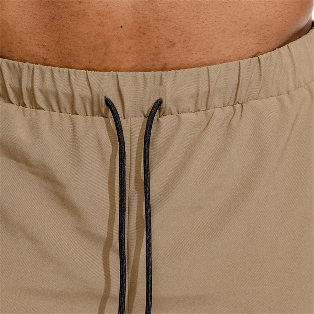 Мужские короткие брюки 2 в 1 двухслойные шорты-джоггеры имитация двух предметов