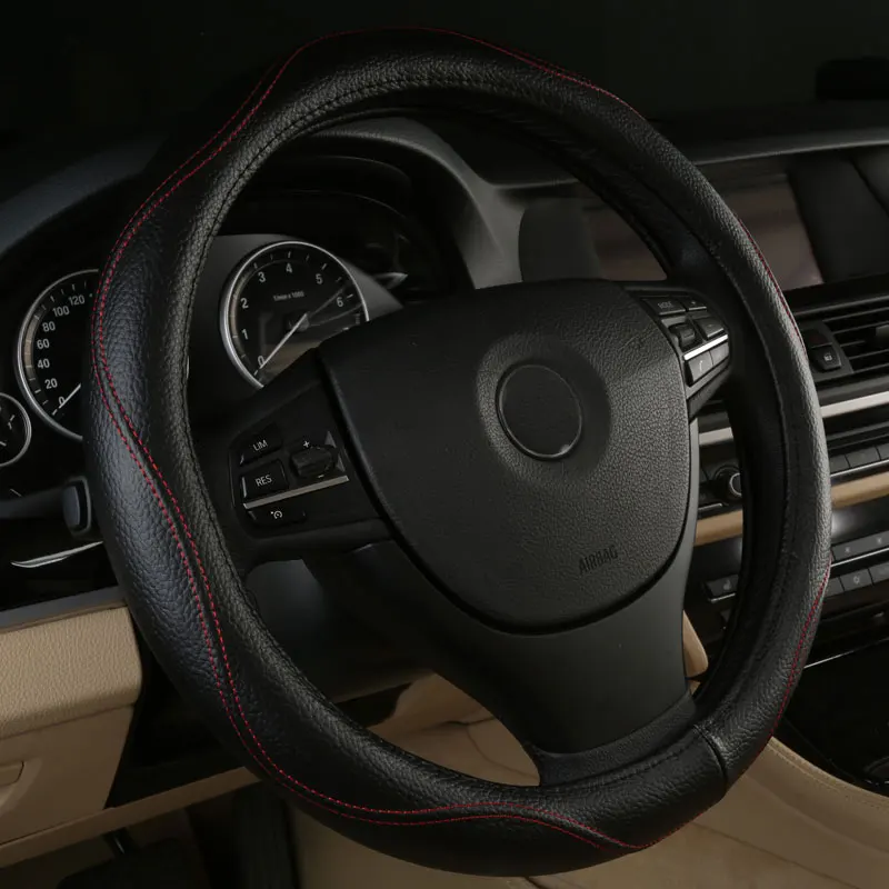 Автомобильные рулевые колеса крышка из натуральной кожи Аксессуары для Chevrolet Camaro