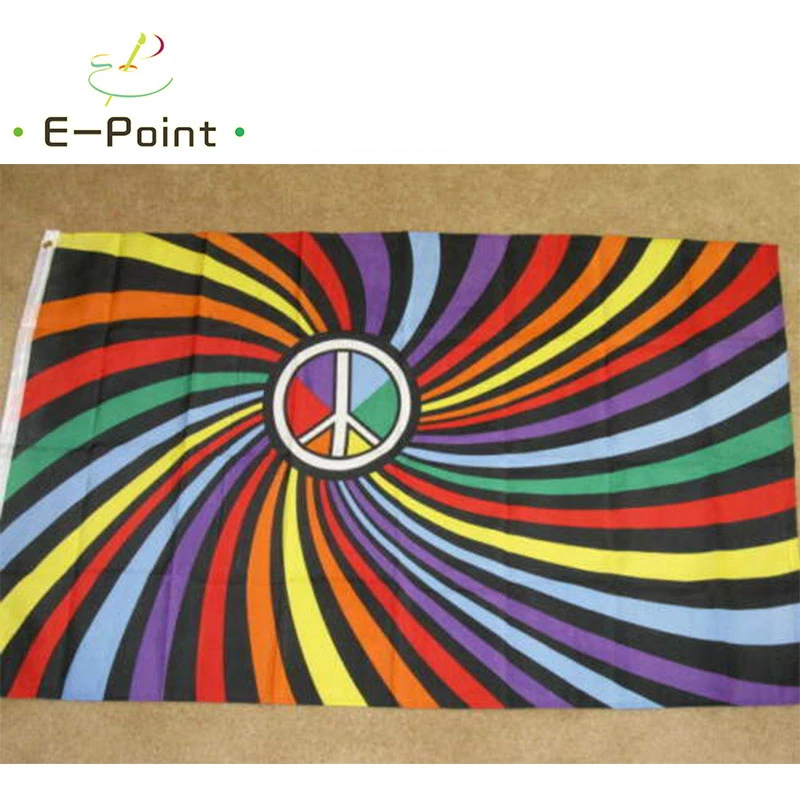 

Радужный знак мира, флаг, размер 2 фута * 3 фута (60*90 см), размер 3 фута * 5 футов (90*150 см), рождественские украшения для дома, флаг, баннер
