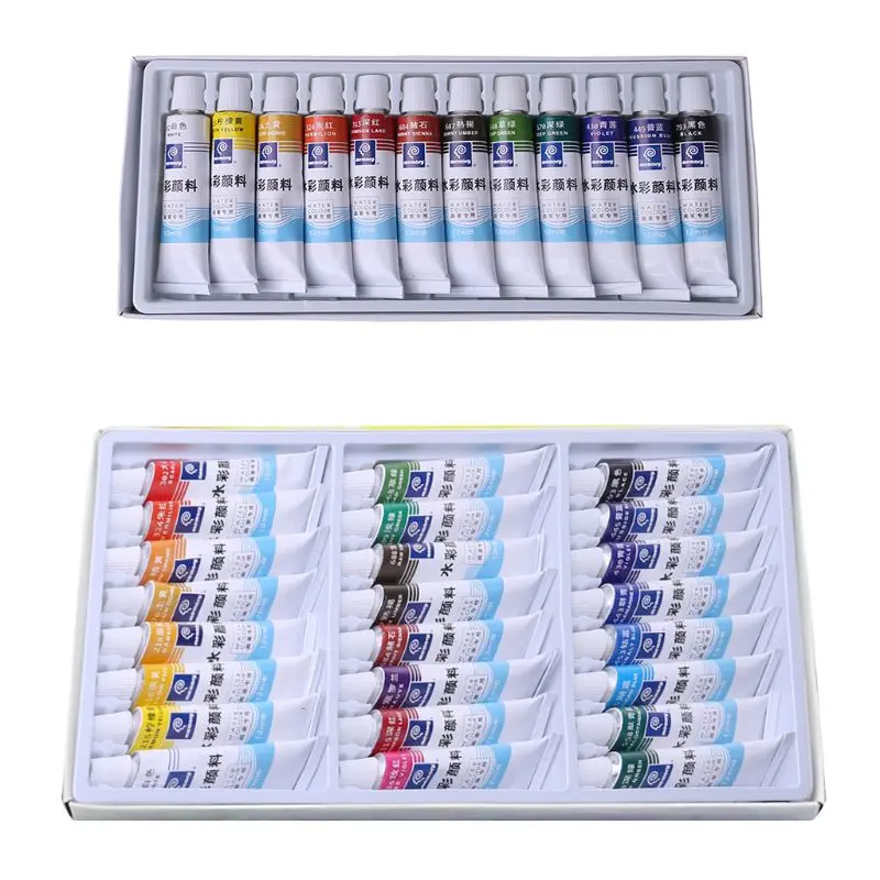 12ml 12/24 Colors Professional Paint Tubes Drawing Painting Watercolor Pigment X3UE | Канцтовары для офиса и дома