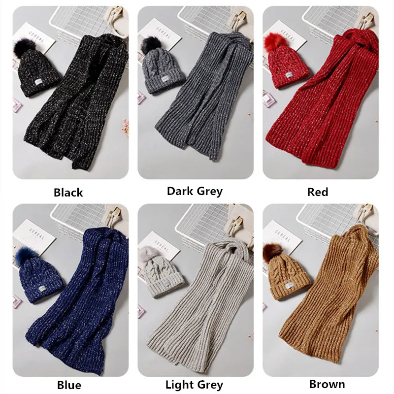 Модные подарочные теплые зимние женские шапки и шарфы элегантный шарф шапка