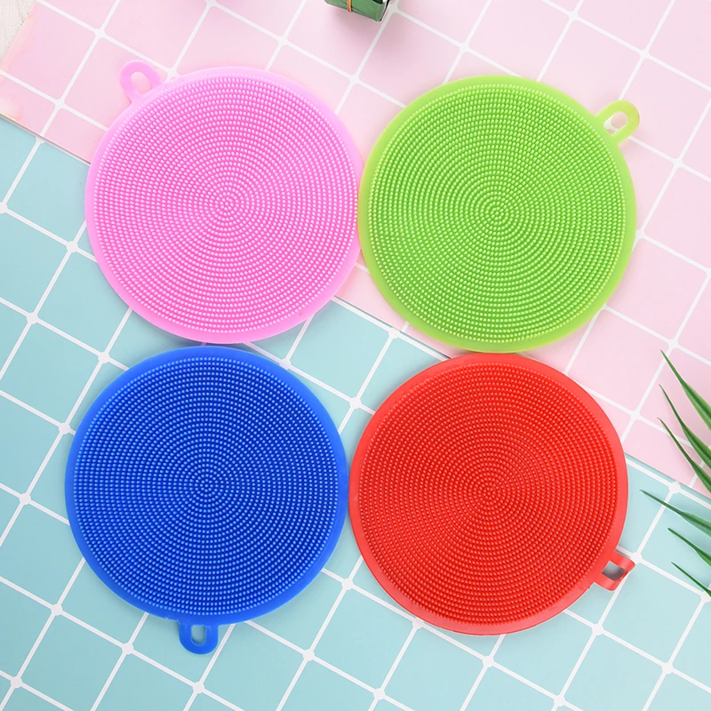 

Soft Silicone Dish Bowl Pot Pan Cleaning Sponges Scouring Pads Magic Cleaning Brushes Cooking Cleaning Tool Kitchen Accessories