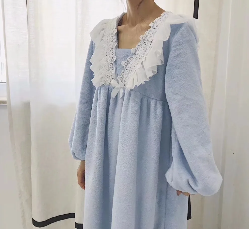 Ночная рубашка зимняя Пижама женская длинная ночная рубашка Пижама