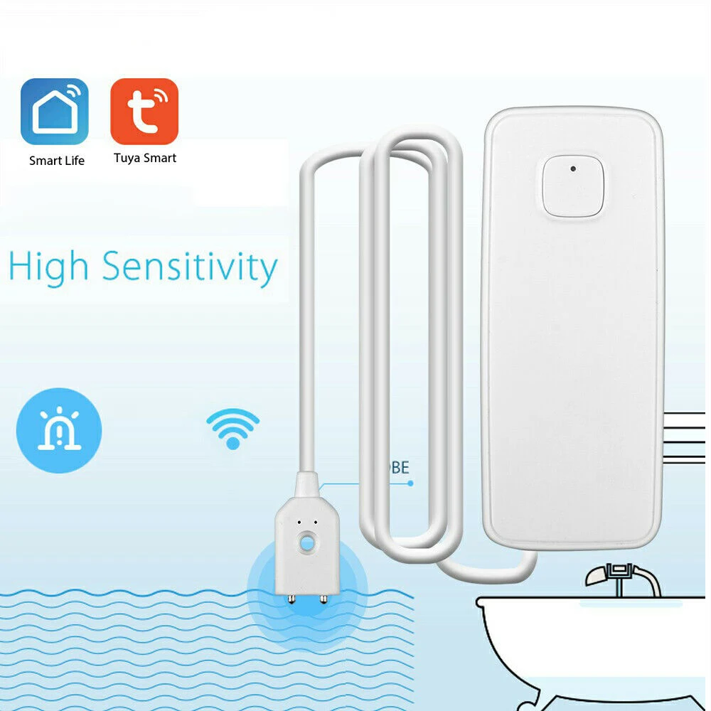 Tuya smwi Fi Сигнализация утечки воды Wifi датчик детектор потока система охранной