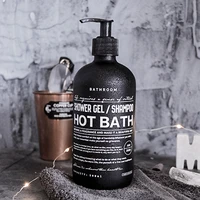 black glass bath shampoo storage bottle 250ml 500ml nordic print letter liquid lotion sub bottle travel portable soap bottles