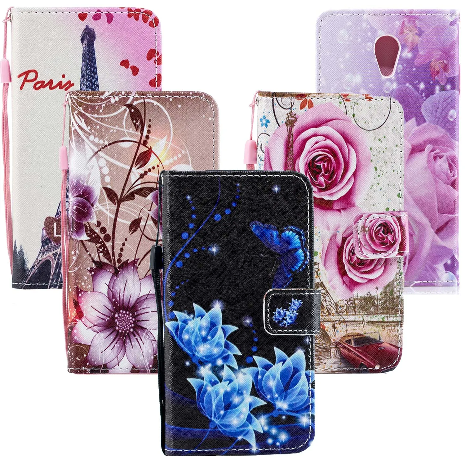 Кожаный чехол M6S M5S с цветами для Meizu M6 Meilan S6 флип M712M M711M M5 M612M Бумажник