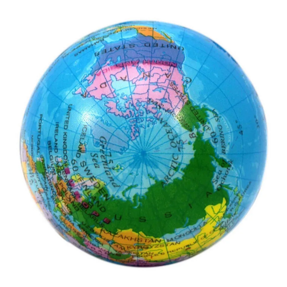 

Stress Relief Squeeze Rubber Balls World Map Foam Earth Globe Hand Wrist Exercise Soft Foam Massage Ball for Women Men Supply