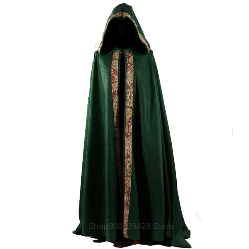

New Victorian Renaissance Medieval Carnival Costumes Wizard Demon Hooded Vintage Cloak Vampire Drama Stage Cosplay Clothing
