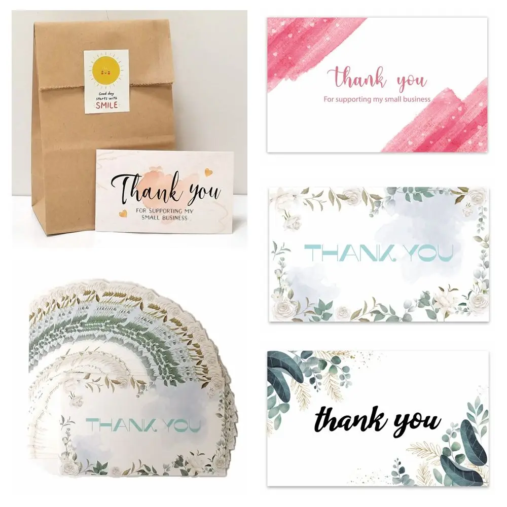 

Thanks Labels Thank You Cards Greenery Leaves For Supporting My Small Business Greeting Appreciation Cardstock