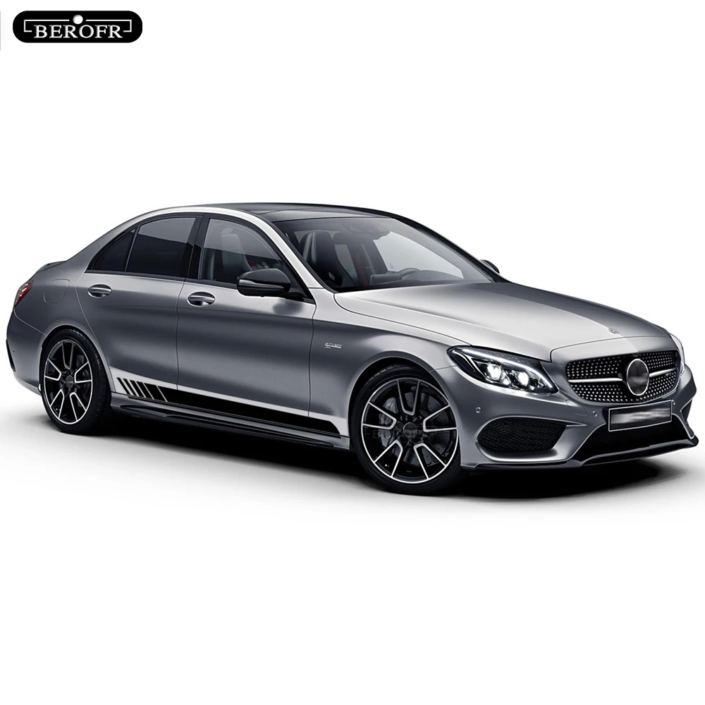 Наклейки на дверь автомобиля боковая юбка полоса наклейки для Mercedes Benz C class W205 W204