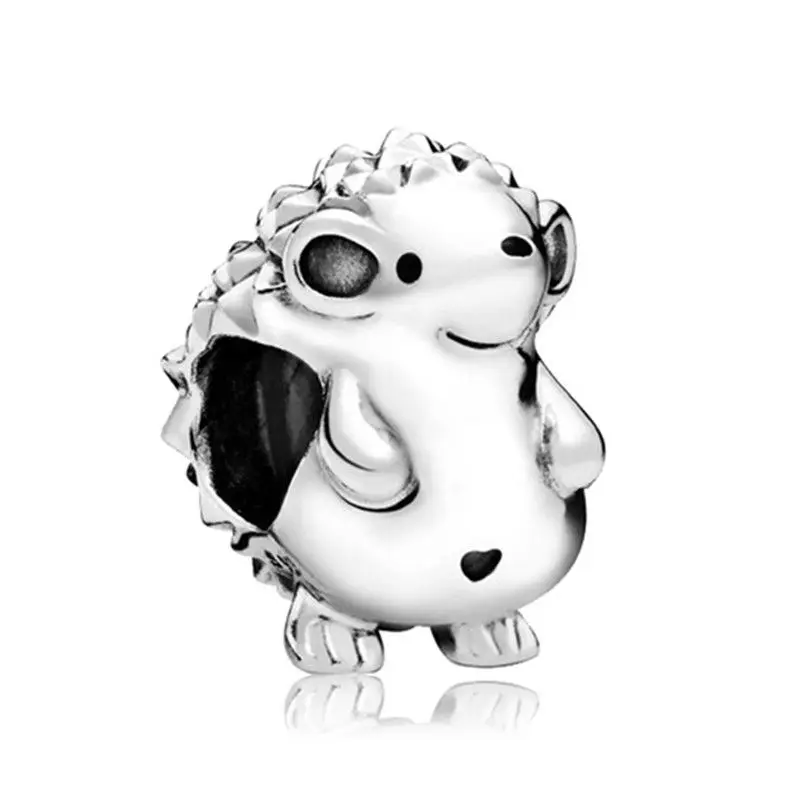 

1Pcs New Cute Hedgehog Pendant DIY Beads Suitable for Original Pandora Charm Bracelet Ladies Jewelry Making Gifts