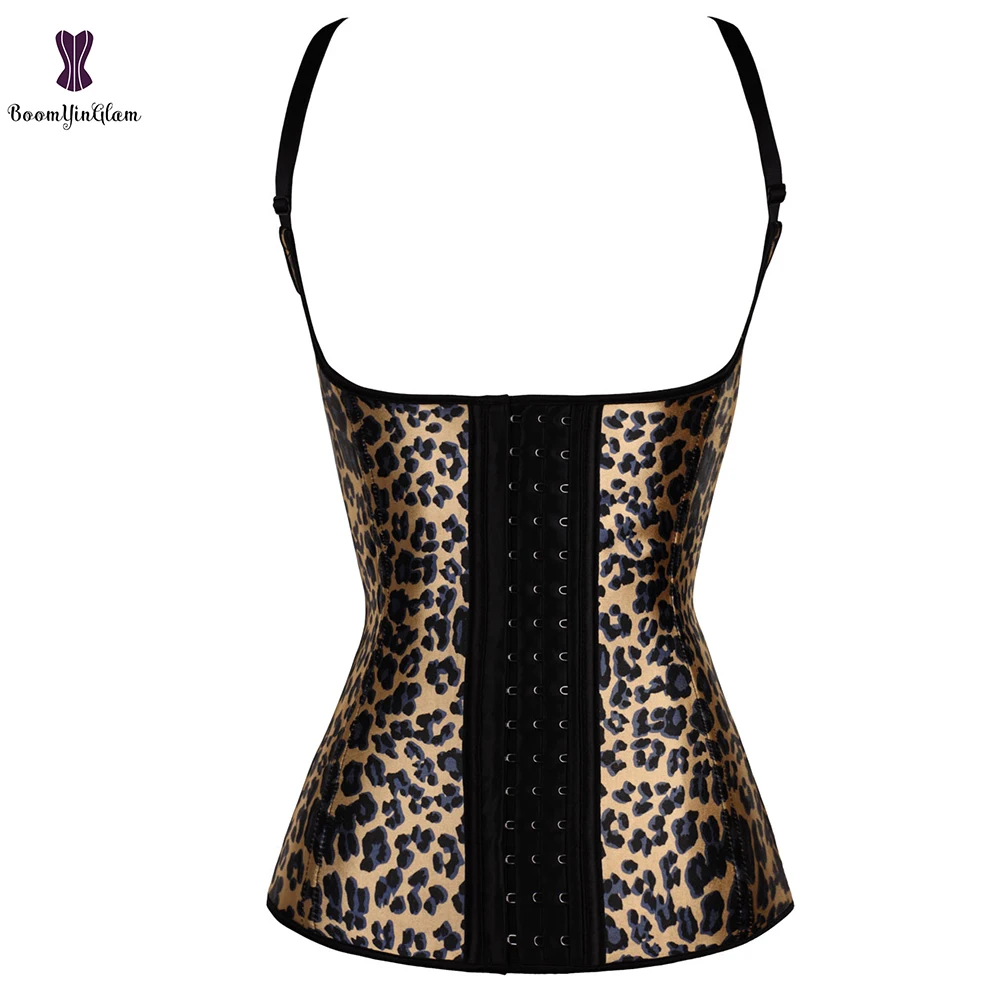Регулируемые ремни Леопардовый принт утягивающий корсет для тела со стальными