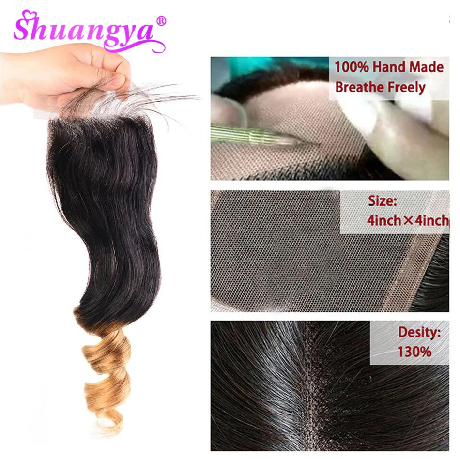 Shuangya Малазийские Волосы блонд пучки волос от светлого до темного цвета с