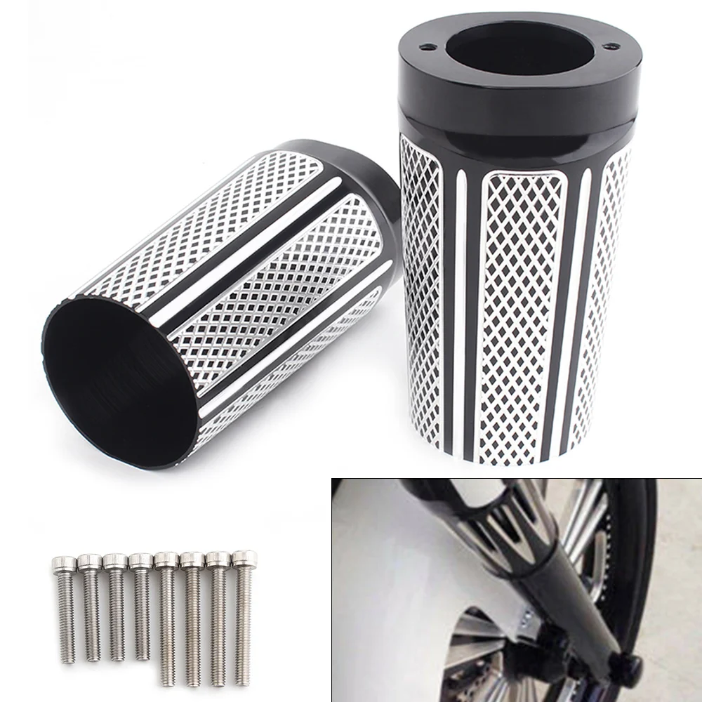 

Motorcycle Aluminum Front Fork Boot Slider Cover For Harley Touring Electra Glide Road King 1984-2013 Models Accessories
