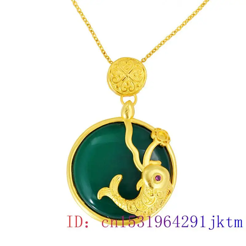 

Нефрита Карп Кулон Циркон модное 925 серебряный китайский халцедон подарки украшения в виде рыб природное очарование драгоценный камень в в...