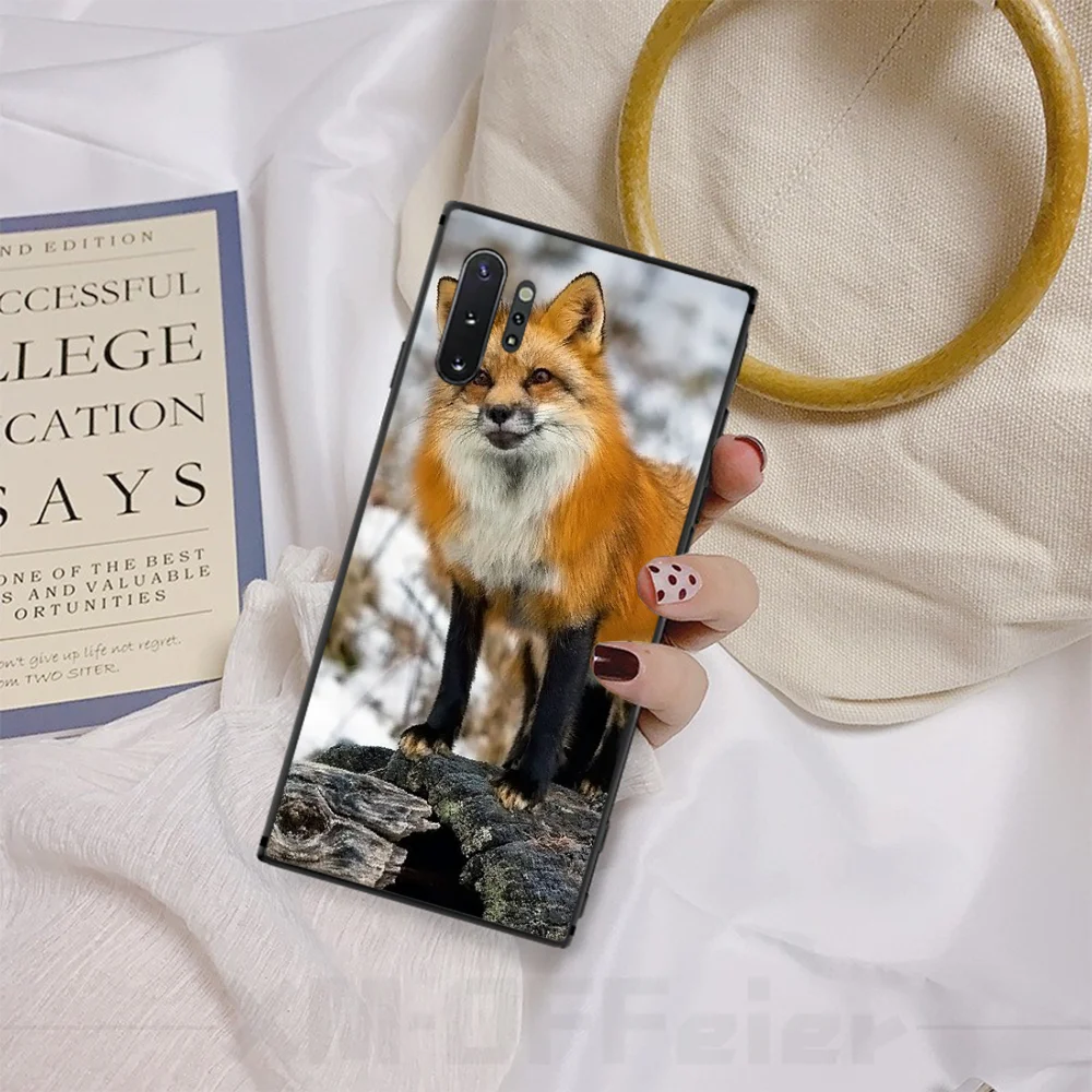 BaweiTE Snow fox TPU черный чехол для телефона Корпус Samsung A50 S10 Plus S10E Note9 Note8 7 10 Pro | Мобильные