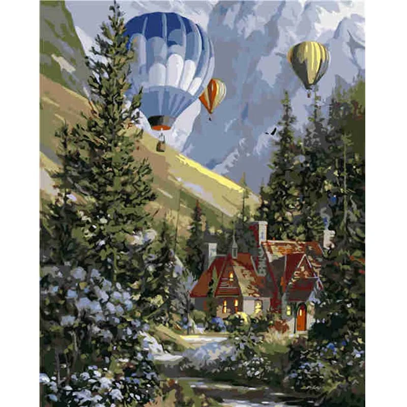 Абсолютно новый горячий воздушный шар живопись по номерам картина маслом на