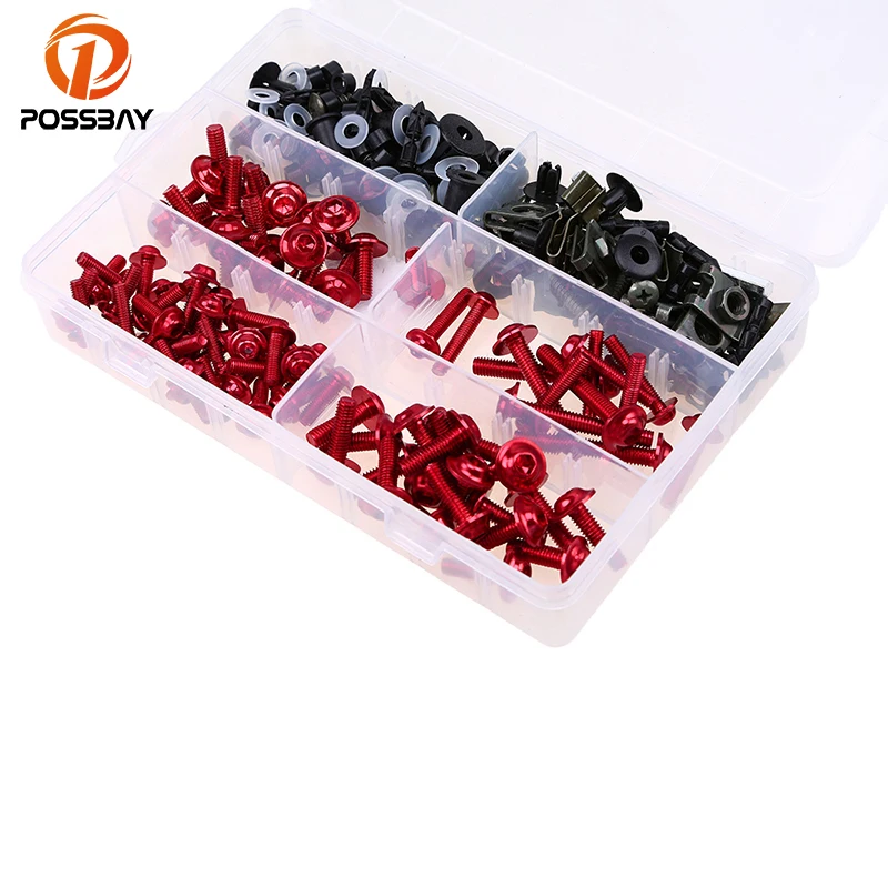 Posbay 223 шт. Комплект болтов для мотоцикла крепежные зажимы винты гайки подходят