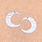 8 шт. Подвески для изготовления ювелирных изделий I Love You To the moon and back 29*27 мм Античные посеребренные Подвески DIY браслет ожерелье