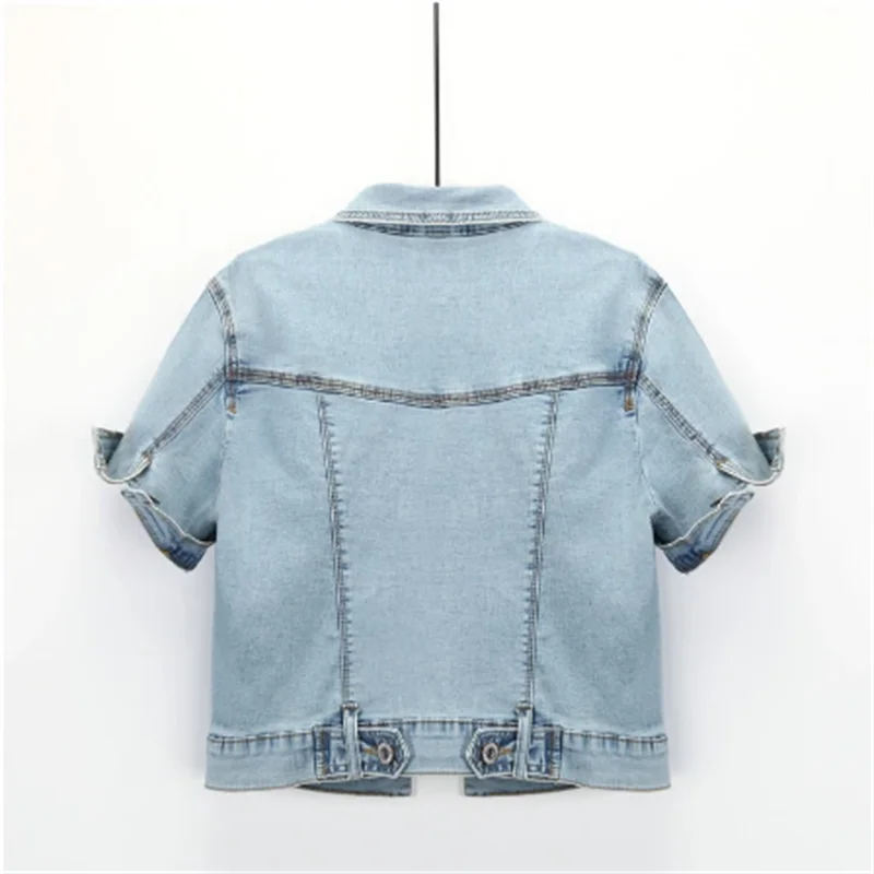 Короткая джинсовая куртка женские джинсы 2021 с коротким рукавом женская мода