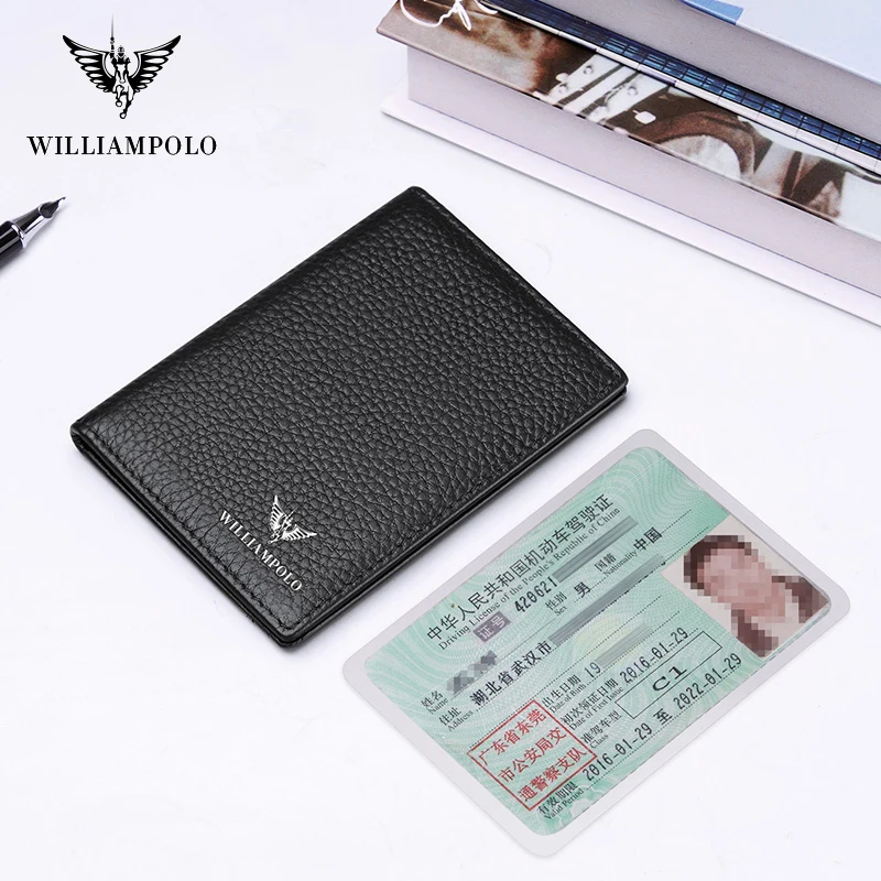 

Slim Thin Wallet Men Genuine Leather Fashion New Year Gift Short Wallet for Card Holders Mini Purse Black PL185165