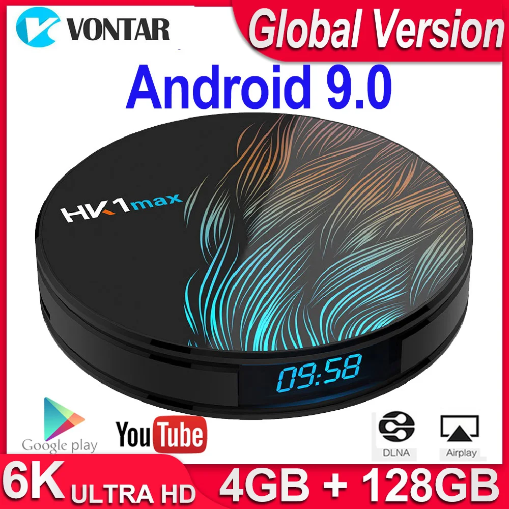 HK1 Max Android TV Box 9 0 Smart 4K четырехъядерный 2 4G/5G WiFi BT4.0 медиаплеер 4 Гб RAM 64G/128G ROM PK X96/H96