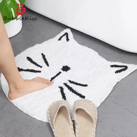 Bubble Kiss Bath Mat Flocking Thick Bathroom Carpet Home Living Room Decor Doormat Nordic Cartoon Cat Rugs Toilet Floor Mat