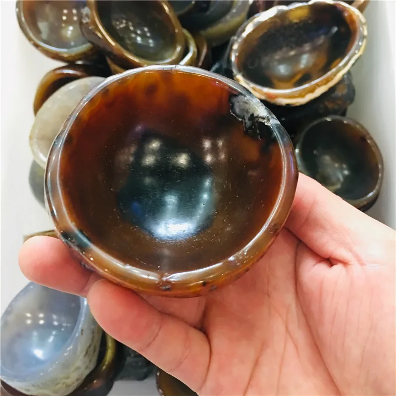 

Natural crystal agate bowl agate Ashtray crystal ashtray home decoration stones and minerals Healing crystals 1pc