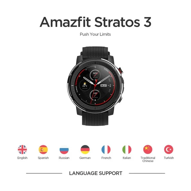 Глобальная версия умных часов Amazfit Stratos 3 GPS 5ATM Bluetooth музыка двойной режим 14 дней