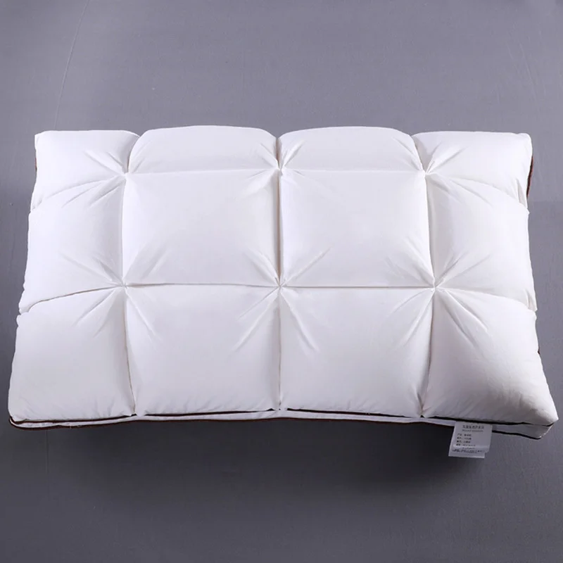 

Real New 1pcs Rectangle Pillows Core White Goose Down Feather Pillow For Home Hotel Sleeping Neck Protection 48*74cm Bedding Bed