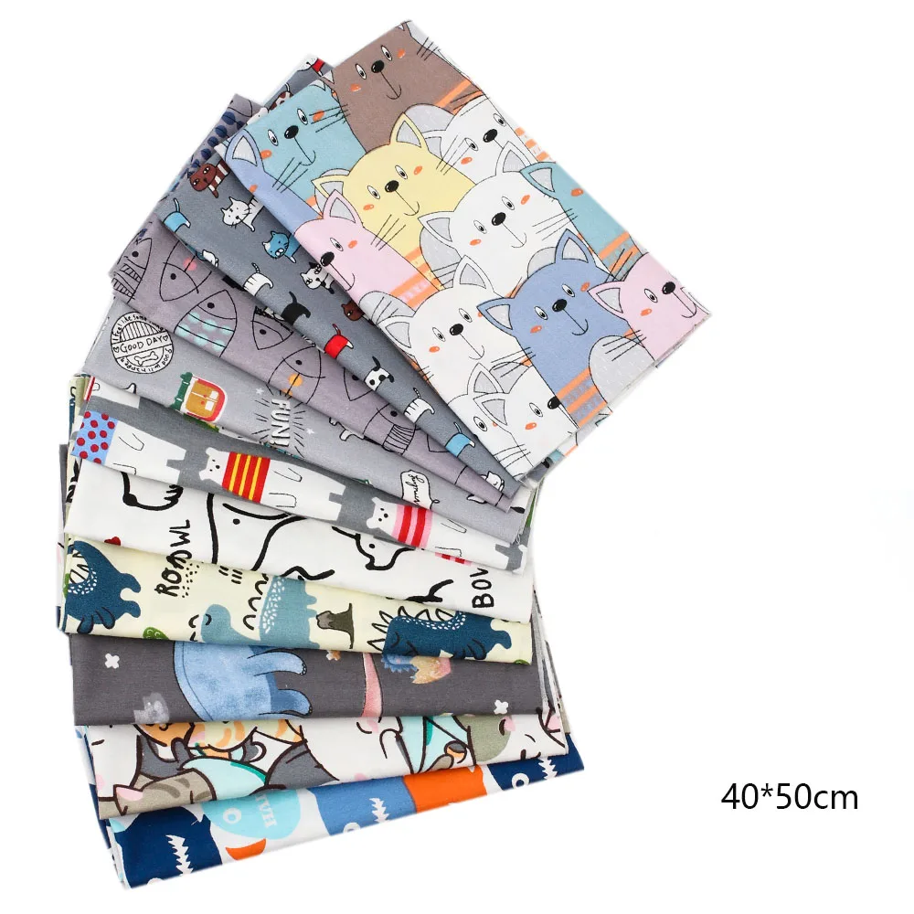 

40*50cm 1pc 100% Cotton Fabric Animals Printed Cloth Sheets Handmade Crafts Material DIY Clothes Supplies Home Textile Patchwork