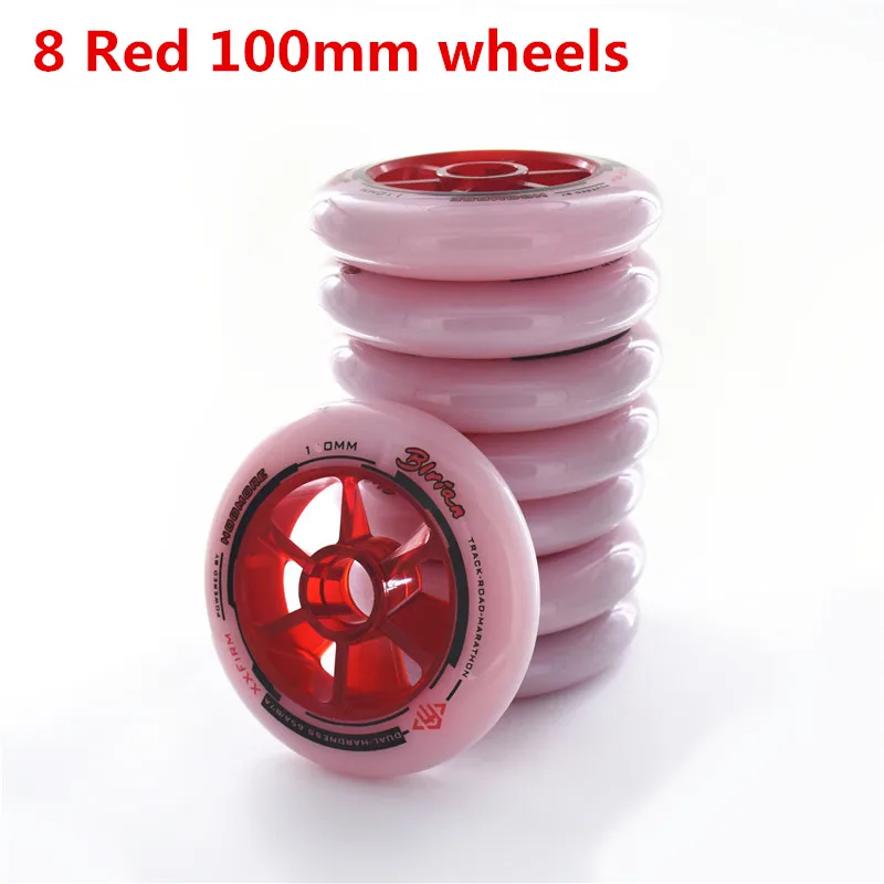 8 Red 100mm Only Профессиональные колеса для катания на коньках, роликовые коньки, колеса для MPC XXFirm 87A 65A, двухъядерный трек, гоночная покрышка для дорожного катка 100 мм 110 мм - Цвет: 8 Red 100mm Only