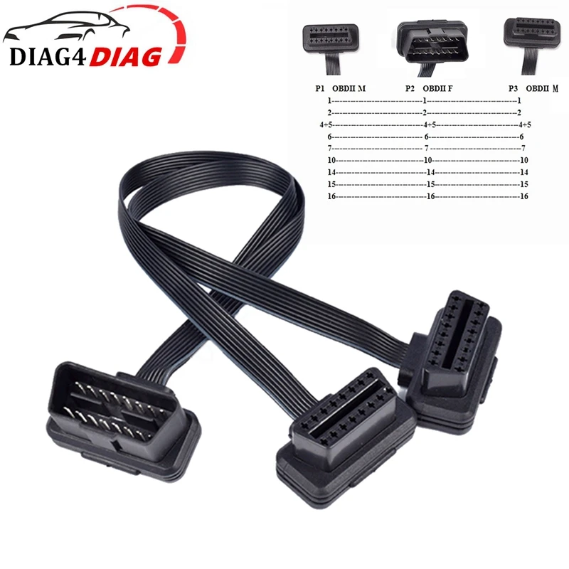 Кабель-удлинитель OBD2 16 контактов 30 см 60 | Автомобили и мотоциклы