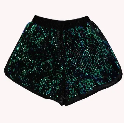 Сексуальные мини шорты с блестками женские облегающие на молнии высокой талией