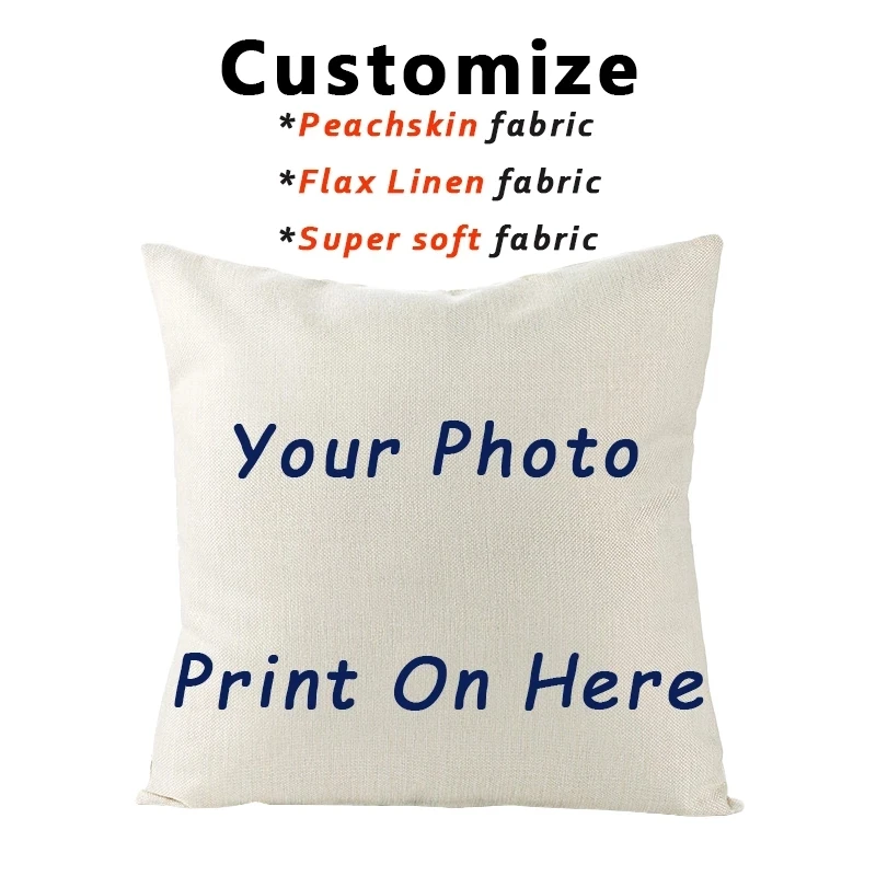 

Baby Family Pets Custom Cushion Covers Printing Cotton Linen Pillow Case Customized Pillow Cover For Sofa DIY Logo Pillowcase