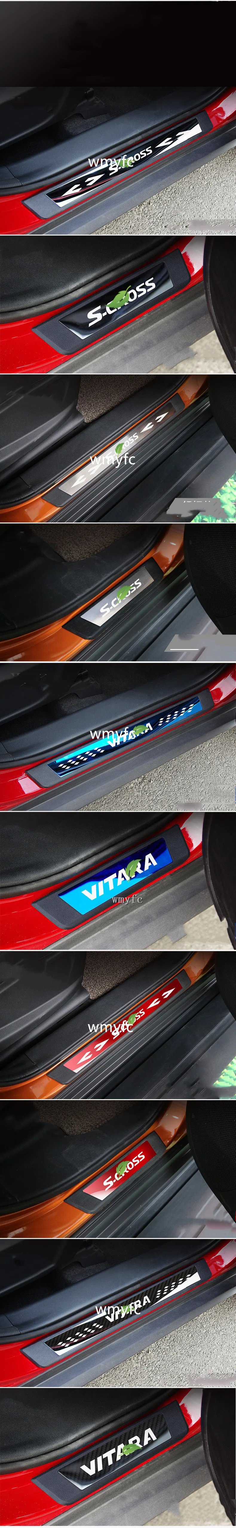 Аксессуары для стайлинга автомобилей для Suzuki Sx4 Scross S-cross Vitera- Накладка на порог Защитная Наклейка
