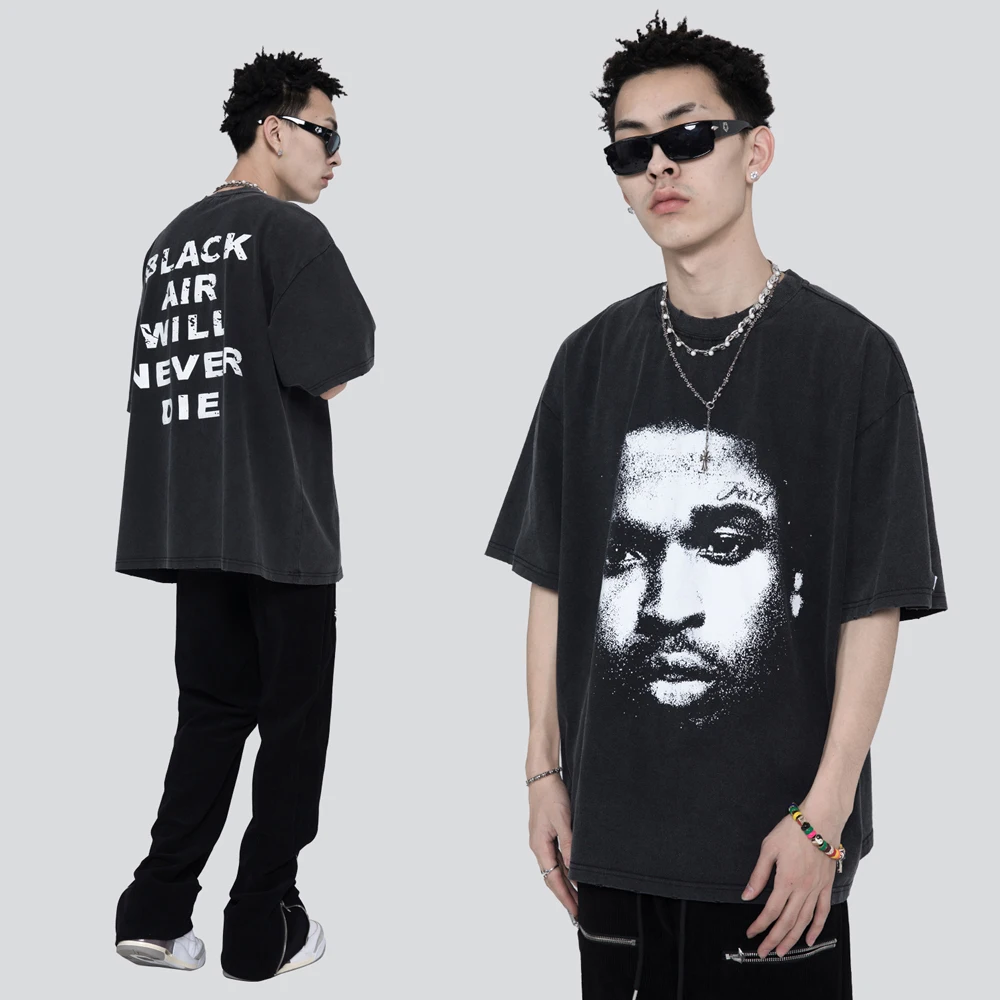 

Футболка мужская оверсайз в стиле хип-хоп, с принтом