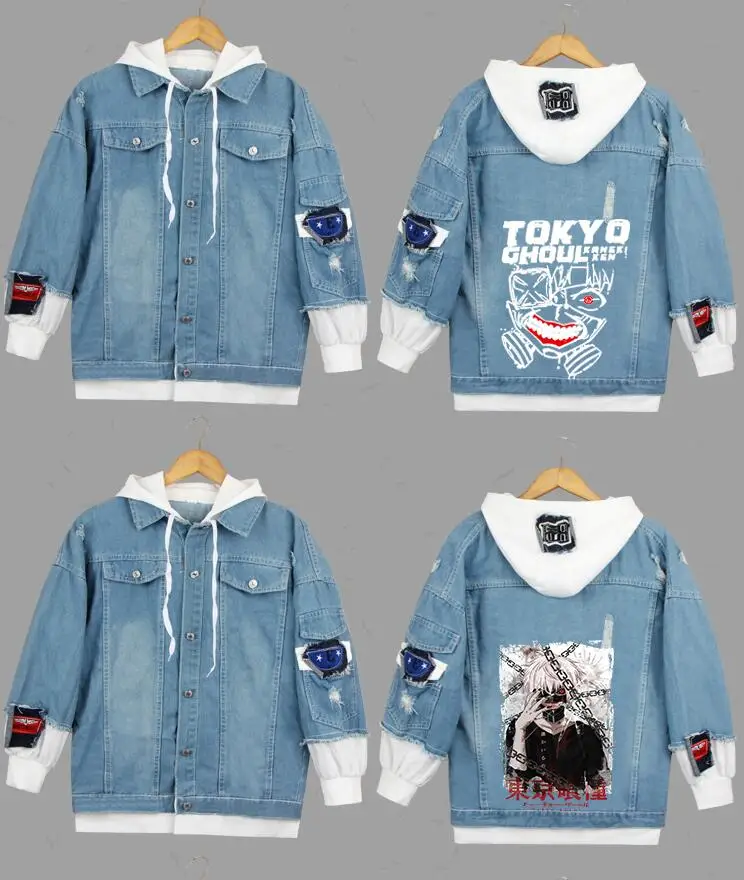 Толстовка для косплея с аниме Токийский Гуль мужчин и женщин джинсовая куртка