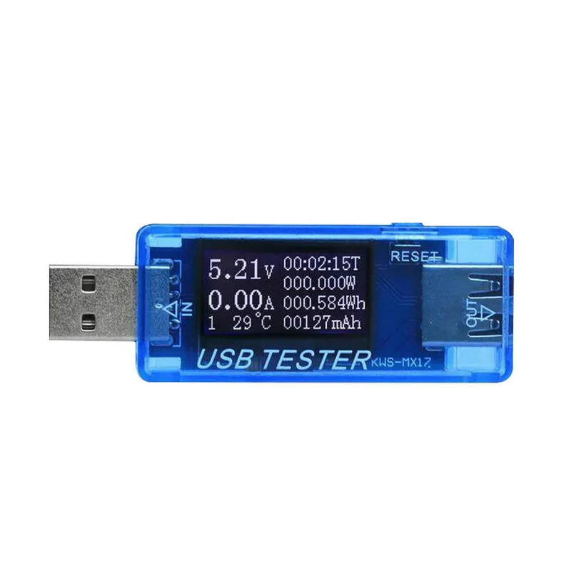 MX17 USB Tester DC USB тестер тока 4-30 в измеритель напряжения Амперметр цифровой монитор измеритель напряжения Емкость зарядное устройство детектор для смартфона - Цвет: MX17 USB Tester